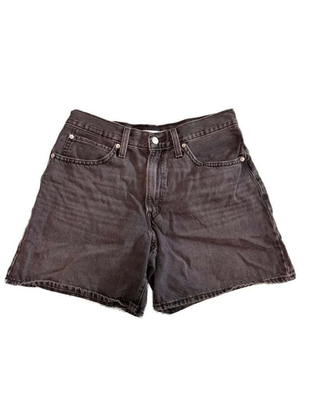 Levis 94 Baggy Shorts Womens 30 Black Wash High Rise Denim Jean Shorts Y2K